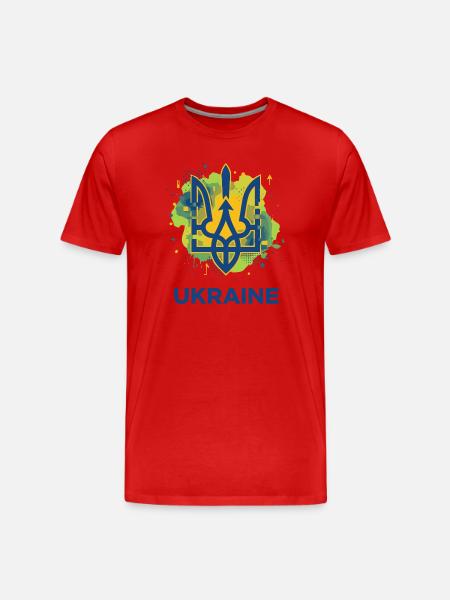 Ukrainian Trident Crest - Men's Premium Organic T-Shirt - red