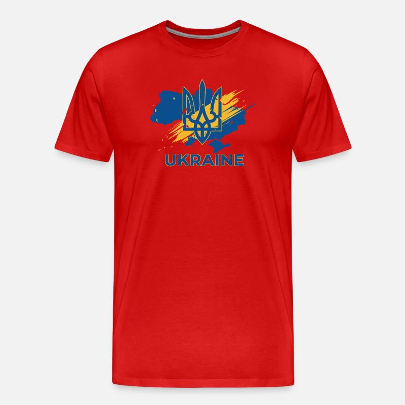Impression du logo Trident Wave Ukraine - T-shirt bio Premium Homme - rouge