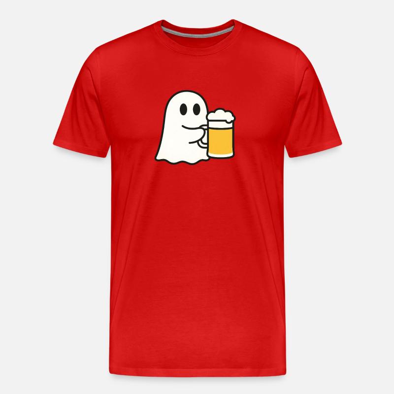Geist mit Bierkrug - Männer Premium Bio T-Shirt - Rot