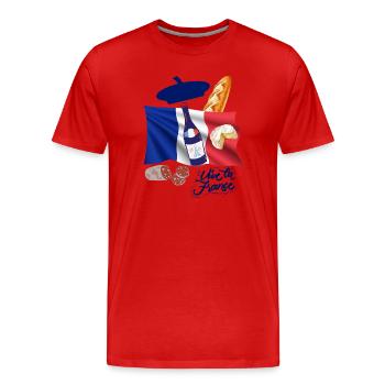 Frankreich, ich bin Franzose, ich liebe Frankreich - Männer Premium Bio T-Shirt - Rot - Vorne - Damien (186cm)
