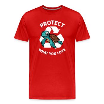 Schütze, was du liebst – Schildkröten-Schutz - Männer Premium Bio T-Shirt - Rot - Vorne - Damien (186cm)
