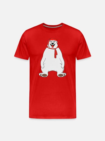 Polar Santa Bear - Men's Premium Organic T-Shirt - red