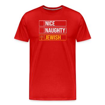 Chanukkah Hanukkah Hanukah - Men's Premium Organic T-Shirt - red - Front - Damien (186cm)