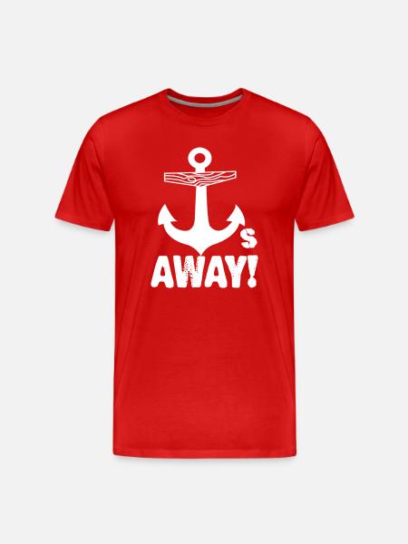 AWAY Marine Anchor – Marine Pattern - Men's Premium Organic T-Shirt - red
