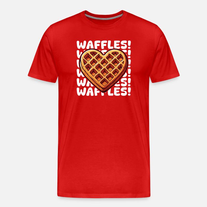 Pop Art Waffel Herz - Männer Premium Bio T-Shirt - Rot