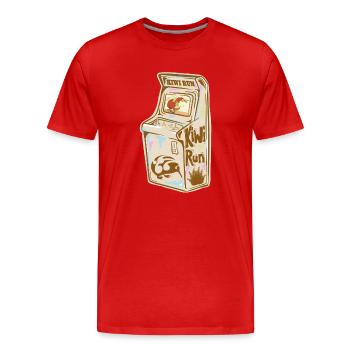 Kiwi Run Arcade Retro - Men's Premium Organic T-Shirt - red - Front - Damien (186cm)