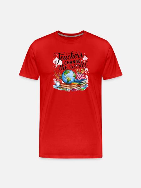 Teachers change the world - Men's Premium Organic T-Shirt - red