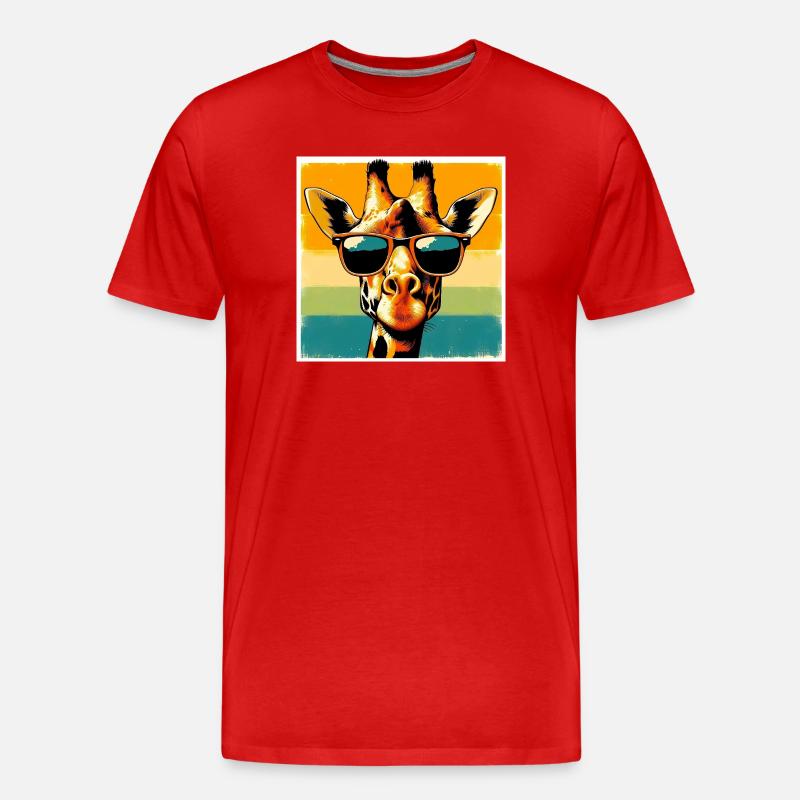 Giraffe - Männer Premium Bio T-Shirt - Rot