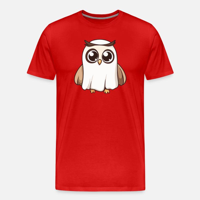 Eule Halloween Geist - Männer Premium Bio T-Shirt - Rot