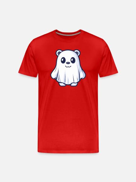 Bär Halloween Geist - Männer Premium Bio T-Shirt - Rot