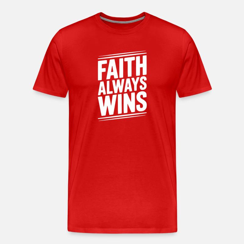 Der Glaube siegt immer - Männer Premium Bio T-Shirt - Rot