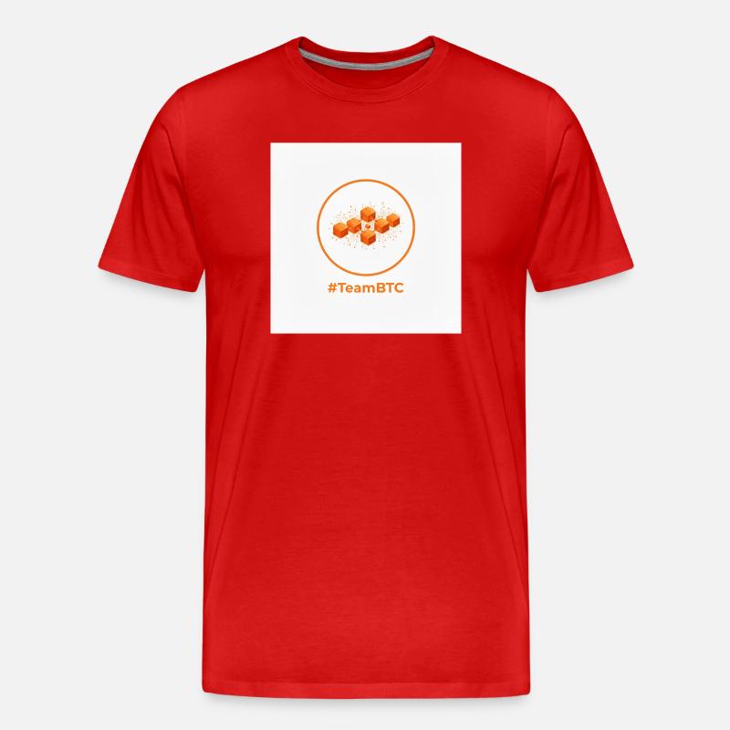TeamBTC Blockchain Cubes - Männer Premium Bio T-Shirt - Rot