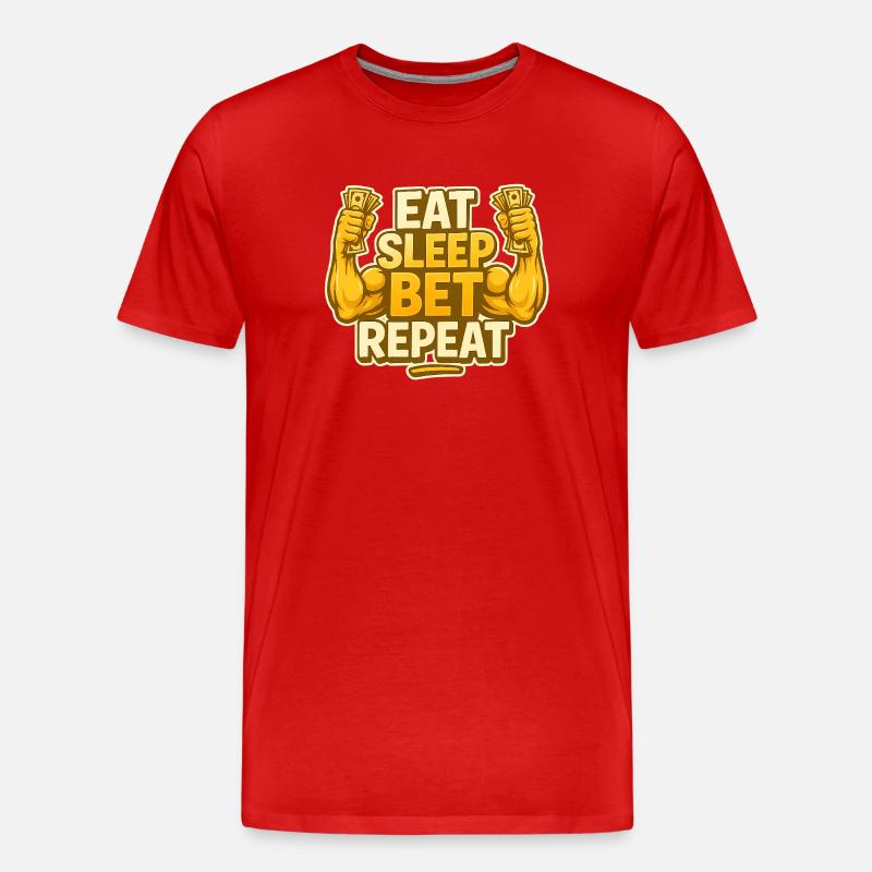 Manger dormir pari répéter - T-shirt bio Premium Homme - rouge