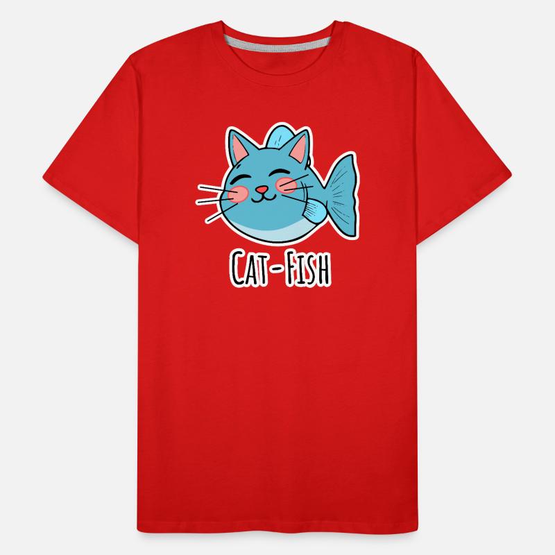 Cat-Fish - Half Cat, Half Fish or a Catfish! Men's Premium Organic T-Shirt