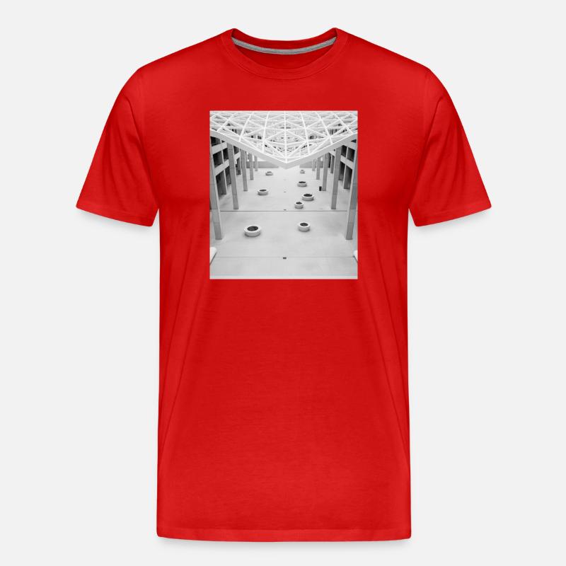 Atrio geometrico bianco e nero - Maglietta ecologica premium da uomo - rosso