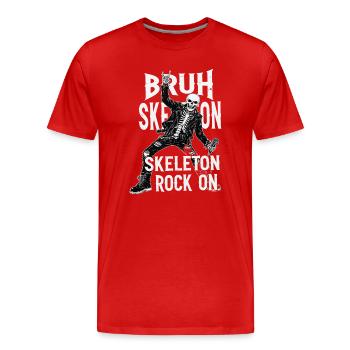 Skelett Rock Leder Punk - Männer Premium Bio T-Shirt - Rot - Vorne - Damien (186cm)