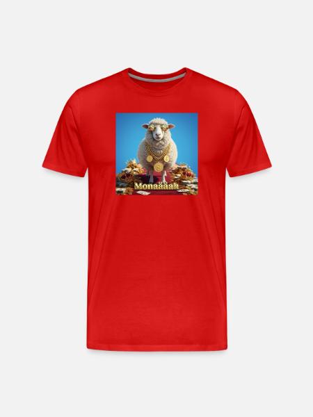 Bling Sheep with Coin Chains - Men's Premium Organic T-Shirt - red
