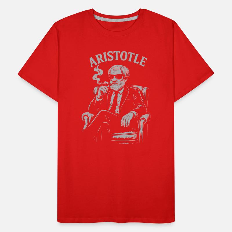 Aristotle Smoking Philosopher Portrait Men's Premium Organic T-Shirt