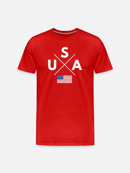 USA Cross Logo - Men's Premium Organic T-Shirt - red