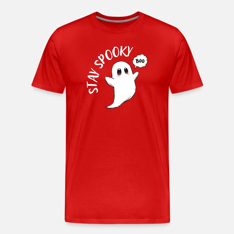 Kleiner Spukgeist Cartoon - Männer Premium Bio T-Shirt - Rot