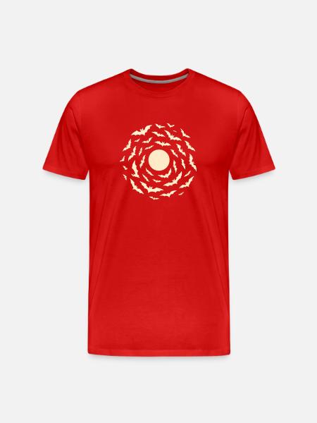 Mondfledermaus Spirale - Männer Premium Bio T-Shirt - Rot