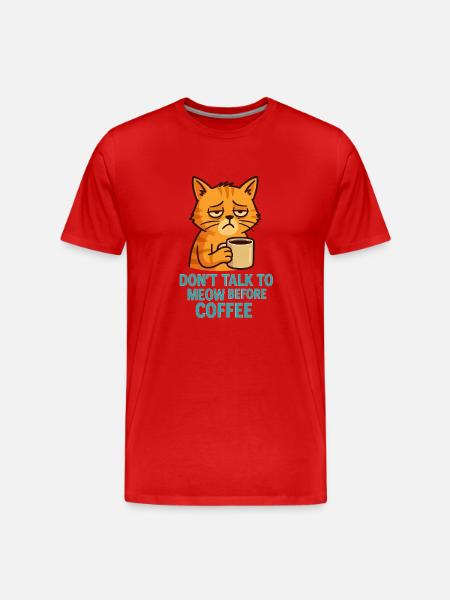 Grummelkat Coffee Saying - Men's Premium Organic T-Shirt - red