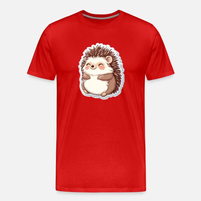 Igel - Männer Premium Bio T-Shirt - Rot