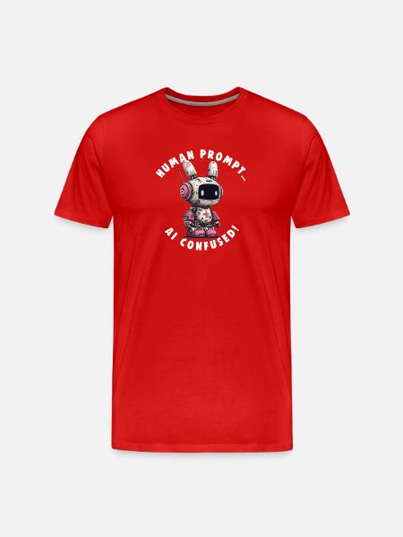 AI CONFUSED Nerds Promt Engineer - Men's Premium Organic T-Shirt - red