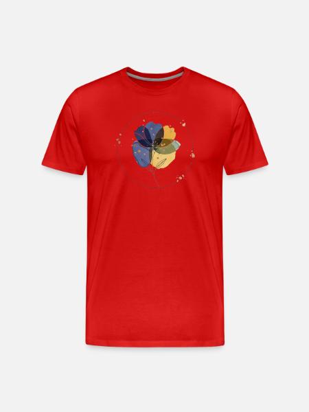 Aquarell Blumenkreis - Männer Premium Bio T-Shirt - Rot