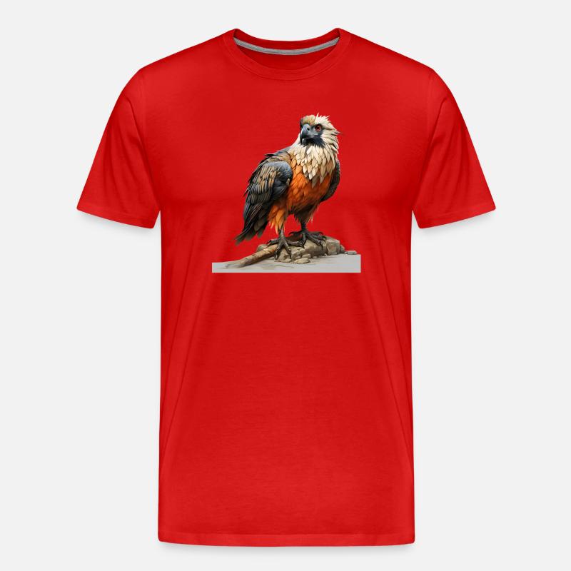 Farbenreicher Adler sitzend - Männer Premium Bio T-Shirt - Rot