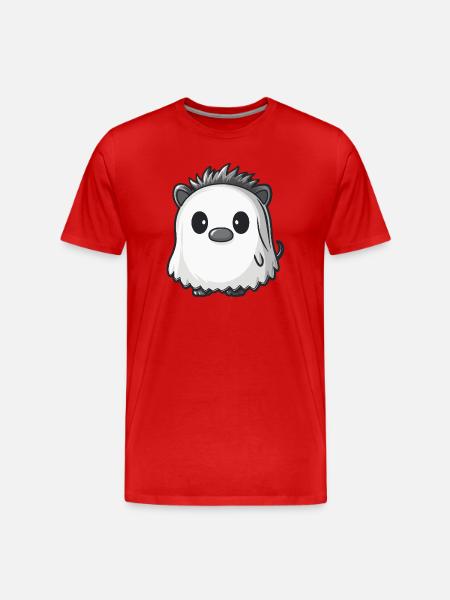 hérisson fantôme d’Halloween - T-shirt bio Premium Homme - rouge