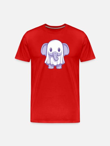 Elefant Halloween Geist - Männer Premium Bio T-Shirt - Rot