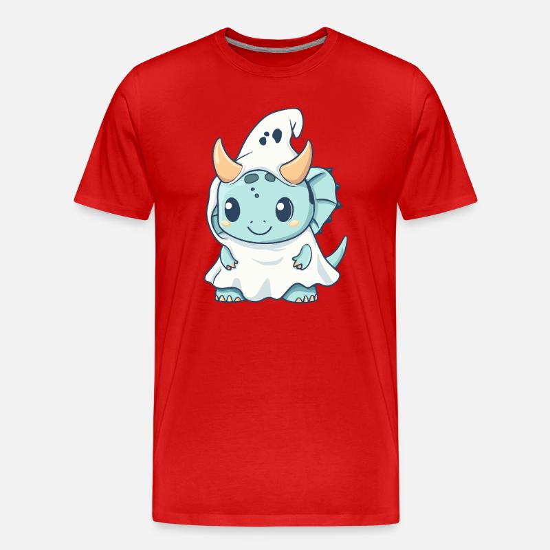Dinosaurier triceratops Halloween Geist - Männer Premium Bio T-Shirt - Rot