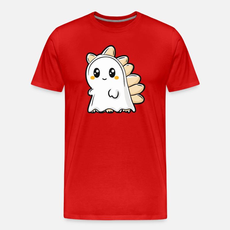Dinosaurier stegosaurus Halloween Geist - Männer Premium Bio T-Shirt - Rot