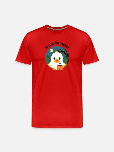 Trick oder Tweet – Süße Halloween Ente - Männer Premium Bio T-Shirt - Rot