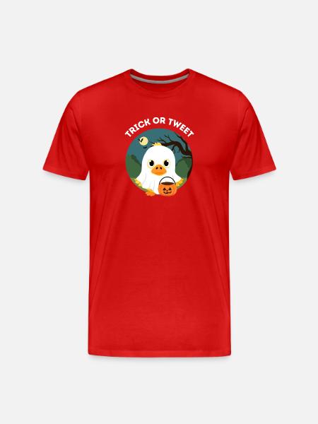 Lustiges Halloween – Süßes oder Tweet Entlein - Männer Premium Bio T-Shirt - Rot