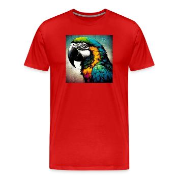 perroquet - T-shirt bio Premium Homme - rouge - Devant - Damien (186cm)