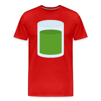 Grüner Saft im Glas - Männer Premium Bio T-Shirt - Rot - Vorne - Damien (186cm)