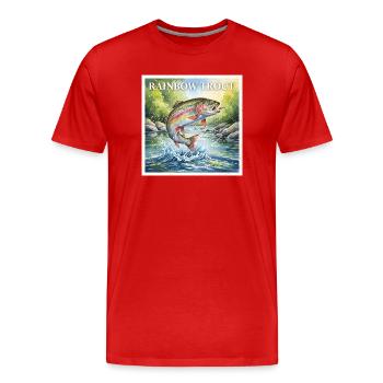 rainbow trout - Men's Premium Organic T-Shirt - red - Front - Damien (186cm)