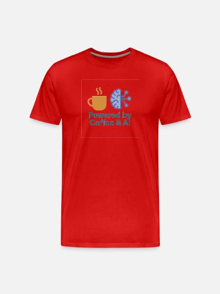 Conception de puissance Coffee AI - T-shirt bio Premium Homme - rouge
