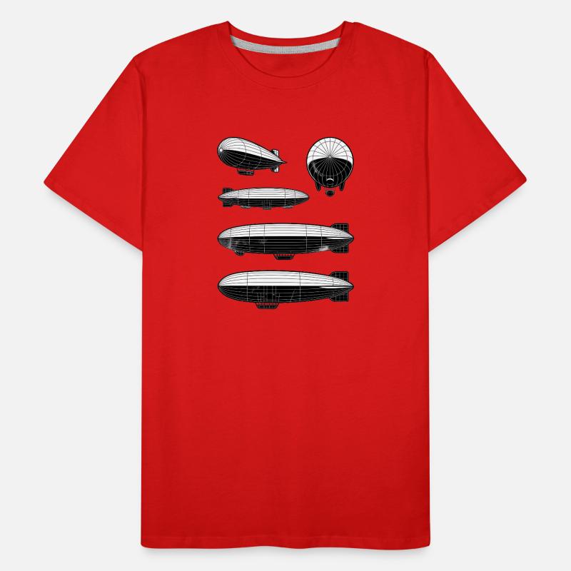 Dirigeable Zeppelin Rétro Vintage T-shirt bio Premium Homme
