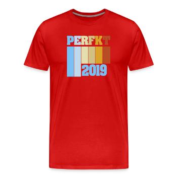 Einzigartig 2019 - Männer Premium Bio T-Shirt - Rot - Vorne - Damien (186cm)