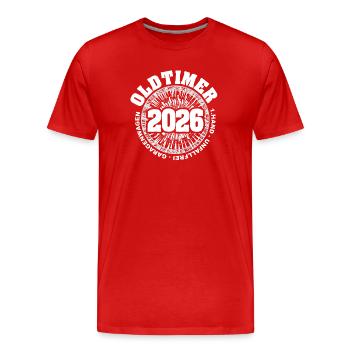 2026 - T-shirt bio Premium Homme - rouge - Devant - Damien (186cm)