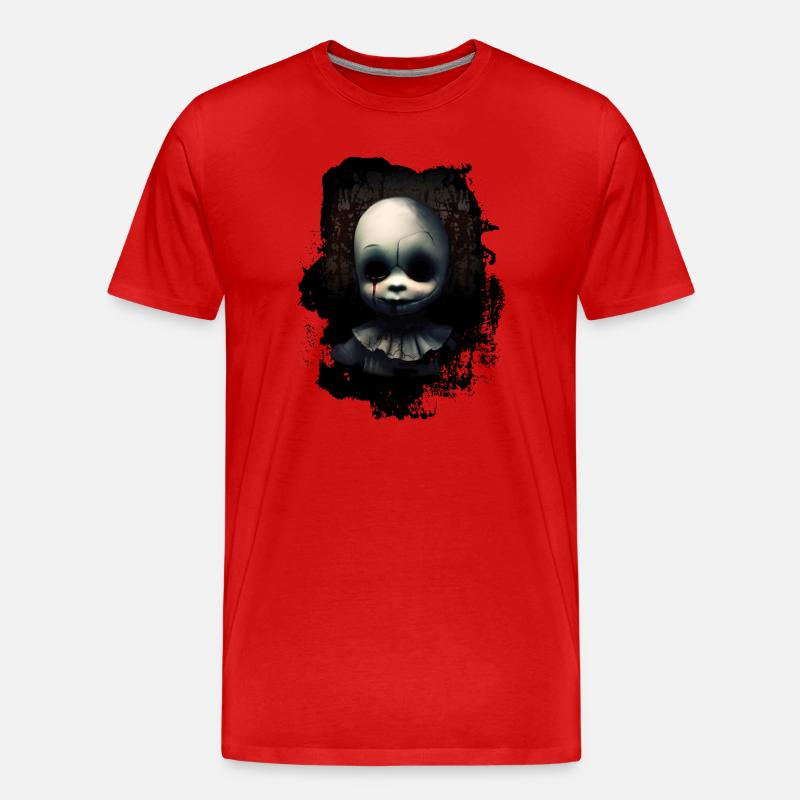 Zerbrochenes Puppengesicht - Männer Premium Bio T-Shirt - Rot