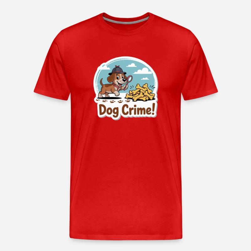 Dog Detective und Bones - Männer Premium Bio T-Shirt - Rot