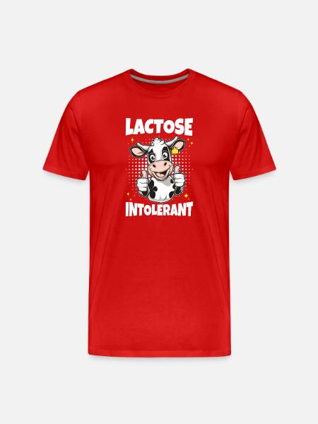 Lactose Intolerant Milk Cow - Men's Premium Organic T-Shirt - red