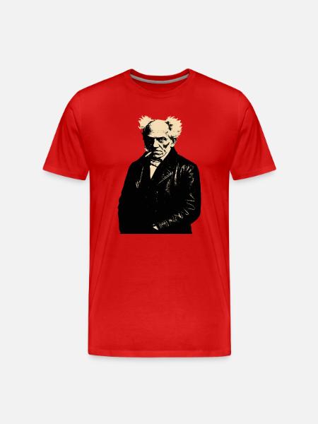 Noir philospher Arthur Schopenhauer portrait - Men's Premium Organic T-Shirt - red