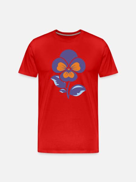 Fleur violette et oranger - T-shirt bio Premium Homme - rouge
