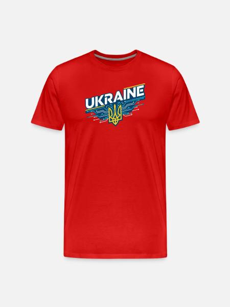 Ukrainian Circuit Trident Tee - Men's Premium Organic T-Shirt - red