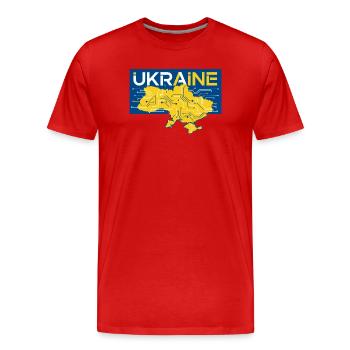 Circuit Ukraine Map - Men's Premium Organic T-Shirt - red - Front - Damien (186cm)
